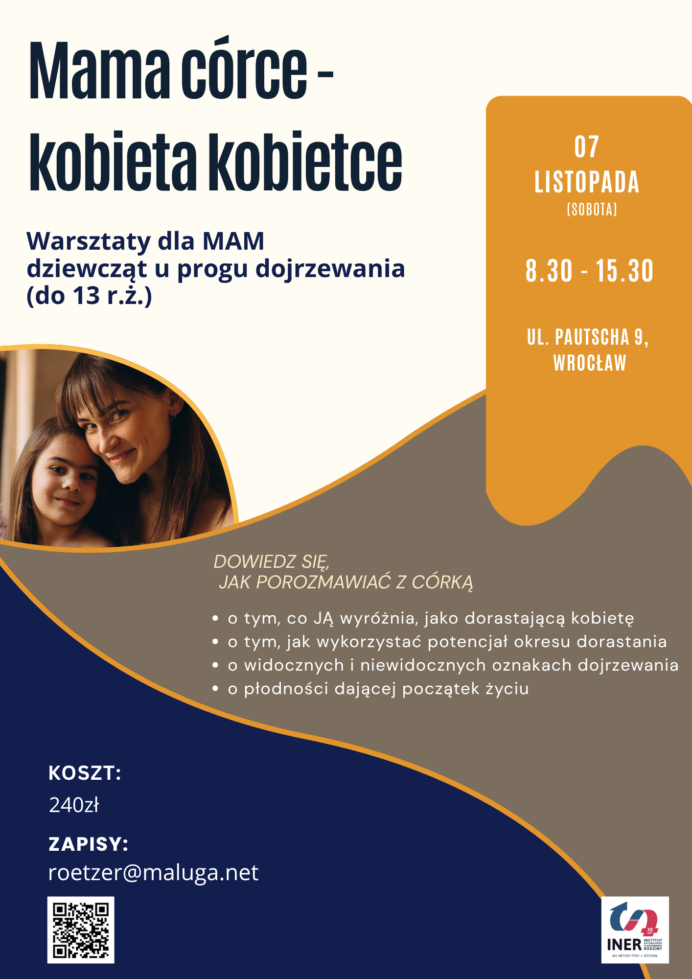 Warsztaty pt. "Mama córce, kobieta kobietce"  WROCŁAW